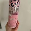 20oz pink tumbler with lid and straw for hot and cold drinks Insulated Colorful