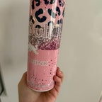 20oz pink tumbler with lid and straw for hot and cold drinks Insulated Colorful