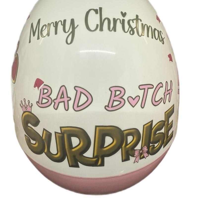 Personalised Pinkmas Surprise 16inch Jumbo Egg Makeup Themed Christmas Gift with Bow