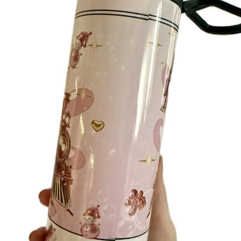 Bad b Christmas themed train 20oz tumbler for hot and cold drinks Drinkware Flasks Insulated Lid Portable Mug Bottled Water Bottles