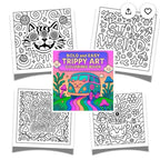 Bold and easy trippy art colouring book