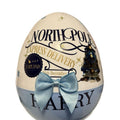 16 inch blue and white personalised jumbo plastic gift egg Christmas Decoration