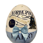 16 inch blue and white personalised jumbo plastic gift egg Christmas Decoration