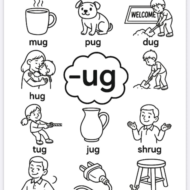 Phonics Colouring Worksheet Book with 20 Pages for Kids Learning Fun and Development