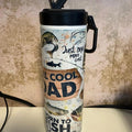 Reel Cool Dad 20oz Double Walled Insulated Tumbler for Hot and Cold Drinks with Flip Up Lid Perfect Father's Day Gift for Any Dad who Loves Fishing
