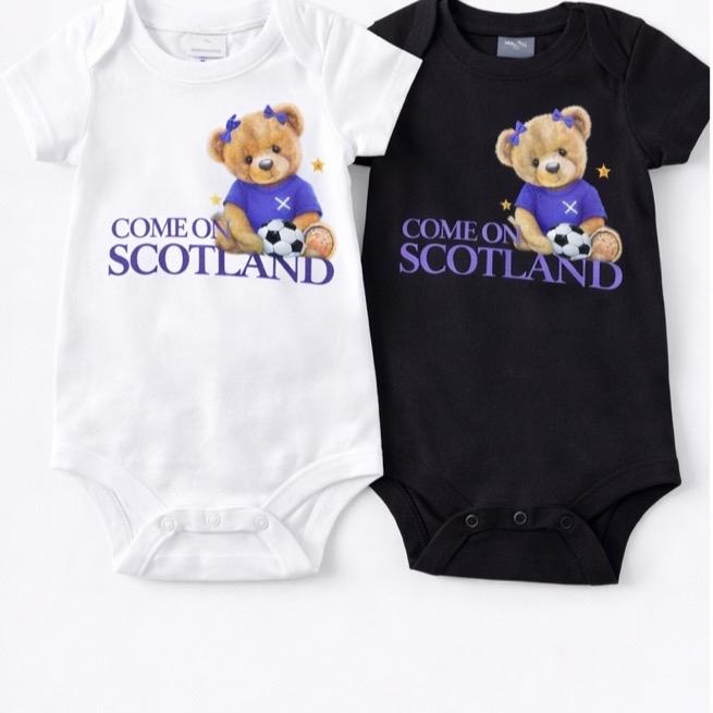 Come on Scotland football baby vest, baby grow, baby romper.