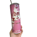 Cherry 20oz Pink and White Tumbler for Hot and Cold Drinks with Lid and Straw Ideal for On-the-Go Beverage Enthusiasts Drinkware Flasks Water Bottles