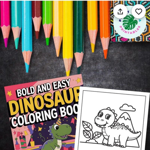 Bold and Easy Dinosaur Coloring Book for Kids - Fun Dinosaur Lovers Colouring Book - Perfect for Creative Kids