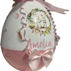Giant plastic Easter egg perfect for filling with Easter gifts and can be reused over and over again. Fillable bunny plastic Easter egg