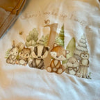 Woodland themed personalised when I wake up birthday pyjamas, cute boys pyjamas, pyjamas with age on. Long sleeves and trousers. Message me or leave a note at checkout with age and name to add on