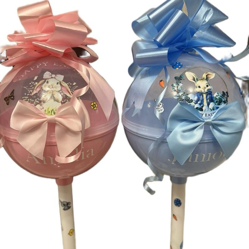 Blue Easter bunny themed giant  fillable plastic lollipop Easter, birthday or Valentine’s Day gift bouquet mother's Hermione Granger