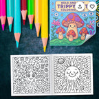 Bold and easy trippy art colouring book