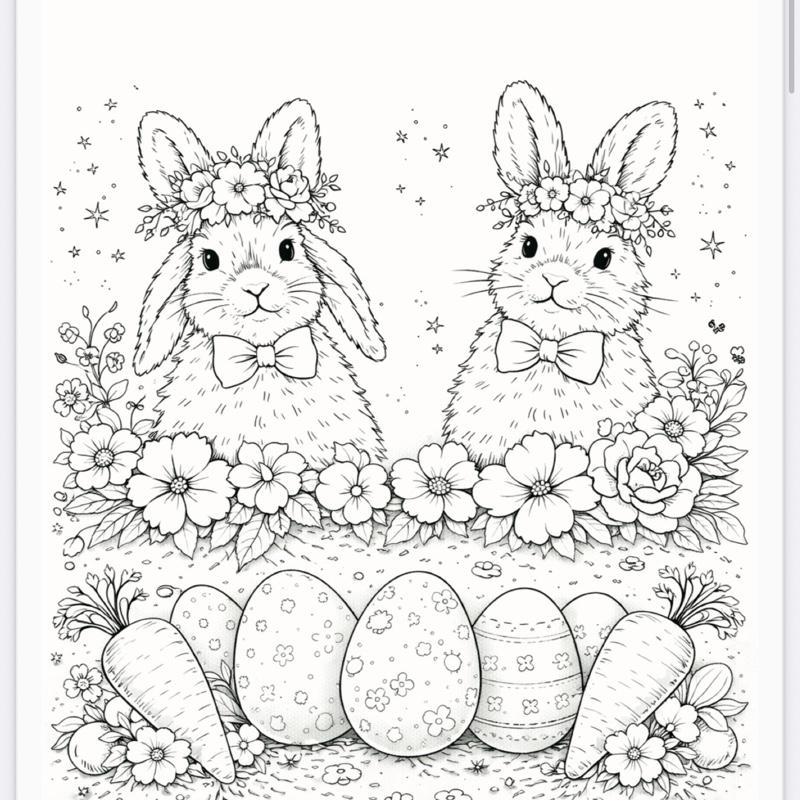 Easter Activity Pack for Children with Adorable Bunny Design and Floral Accents Approved - 17 pages activity pack