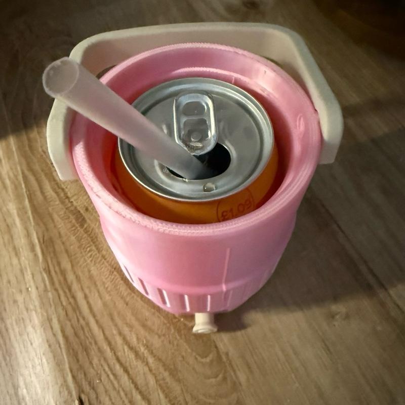 Can cooler, can holder, drink holders with lid and handle holds any 330ml can. Other colours to choose from Drinkware Colorful Printed. Keyring not included but can be brought separately. Add on option to include can opener and straw topper.