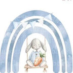 Personalised 16 inch Jumbo Plastic Storage Egg with Ribbon Bow and Bunny Design Perfect for filling with Easter Gifts