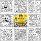 Bold and easy trippy art colouring book
