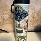 Reel Cool Dad 20oz Double Walled Insulated Tumbler for Hot and Cold Drinks with Flip Up Lid Perfect Father's Day Gift for Any Dad who Loves Fishing