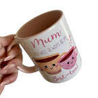 Mum Mug Pink and White with Pink Inside & Handle Best mum Design for a Drinkware Cup Ceramic mug Reusable Washable Reuse Coffee