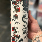 20oz tumbler vampire bite me themed with lid and straw for hot and cold drinks