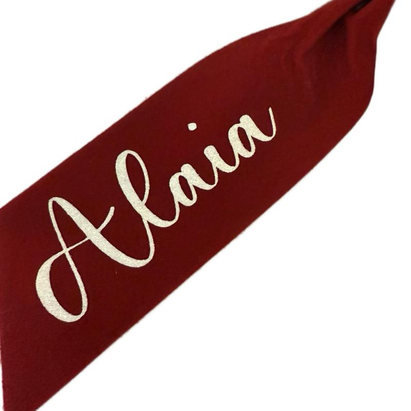 Personalised red hair clip perfect for around Christmas time to wear