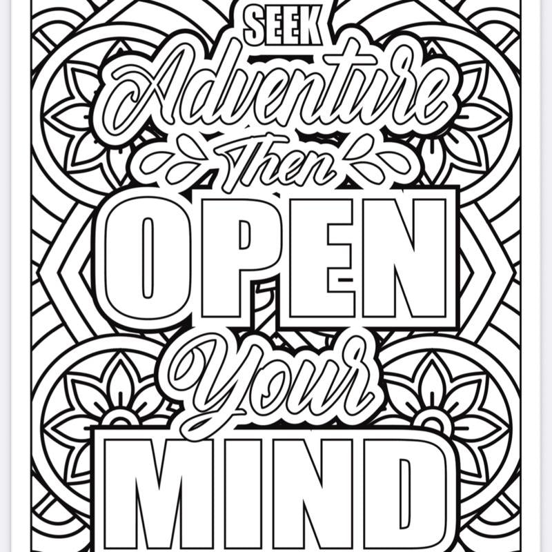Adults Positive Affirmations Colouring Book - 21 Pages for Stress Relief and Relaxation