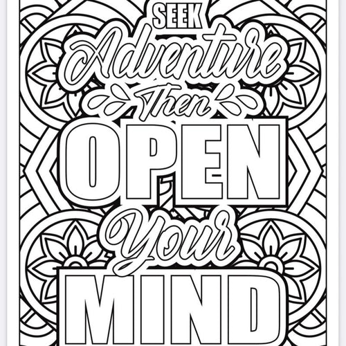 Adults Positive Affirmations Colouring Book - 21 Pages for Stress Relief and Relaxation