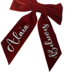 Personalised red hair clip perfect for around Christmas time to wear