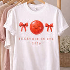 Together in Red 2026 T-Shirts with Cute Bow Design and Comfortable Fit