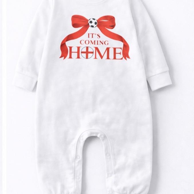 It’s coming home baby vests and baby grows/rompers. Support this years 2026 World Cup