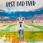 Football a4 personalised print, child and man’s shoulders, there is 4 backgrounds to choose from, 20 clothing sets, 20 hair styles/colour and 3 skin tones, light, medium and dark, you also choose what wording you Would like at the top and on the shirts