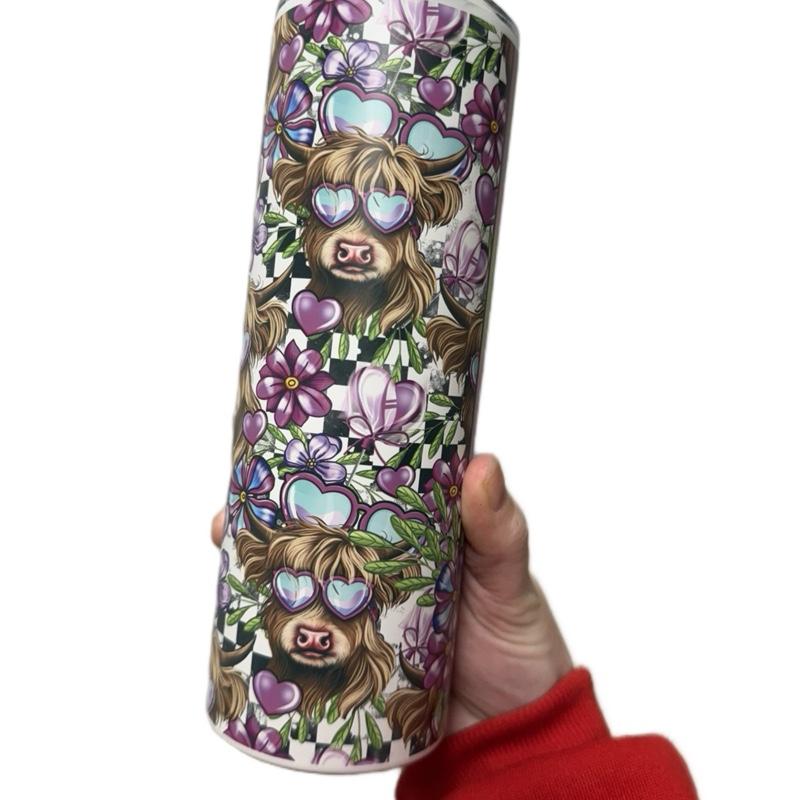 Sorta sweet but moody cow 20oz tumbler for hot and colds drinks with lid and straw