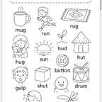 Phonics Colouring Worksheet Book with 20 Pages for Kids Learning Fun and Development