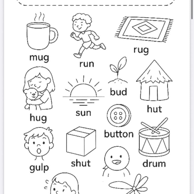 Phonics Colouring Worksheet Book with 20 Pages for Kids Learning Fun and Development