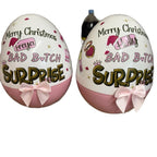 Personalised Pinkmas Surprise 16inch Jumbo Egg Makeup Themed Christmas Gift with Bow