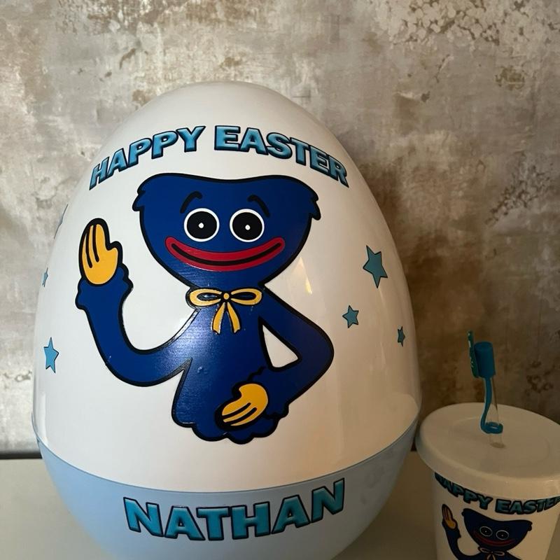 Custom 16inch Storage Egg Personalizable with Name and Picture in Various Colors Perfect for Gifts and Keepsakes