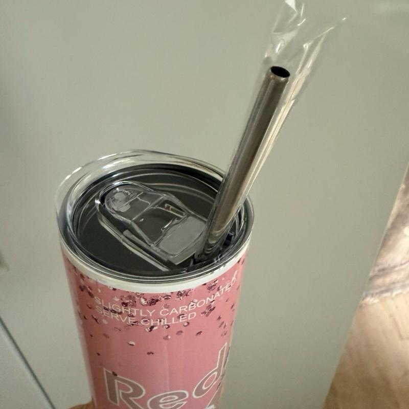20oz pink tumbler with lid and straw for hot and cold drinks Insulated Colorful