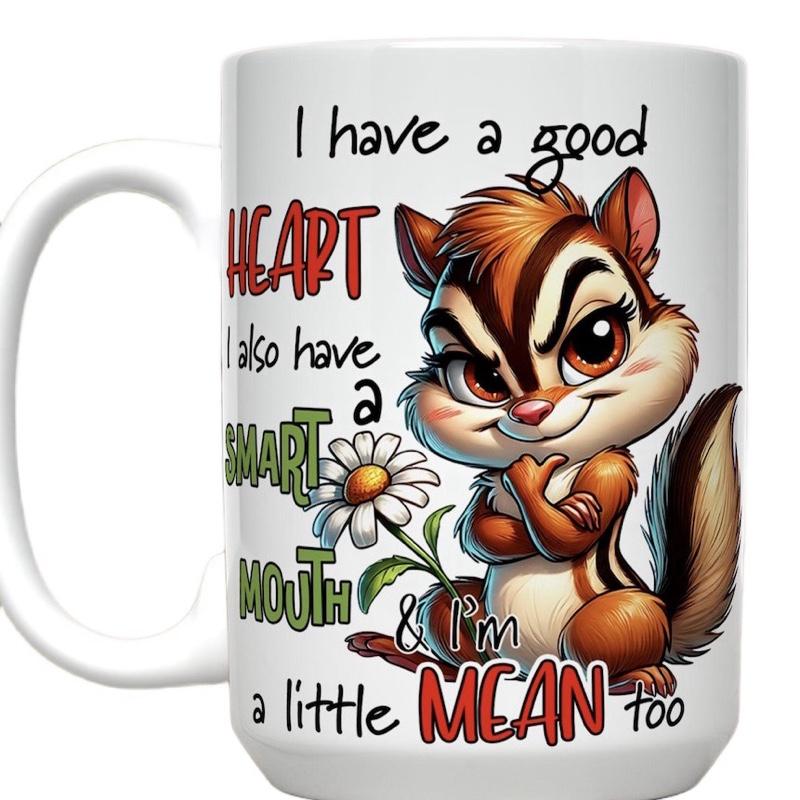 Funny Sarcastic Ceramic Mugs with Chipmunk Design Perfect Gift to Make Someone Laugh in British English Language 13 different options