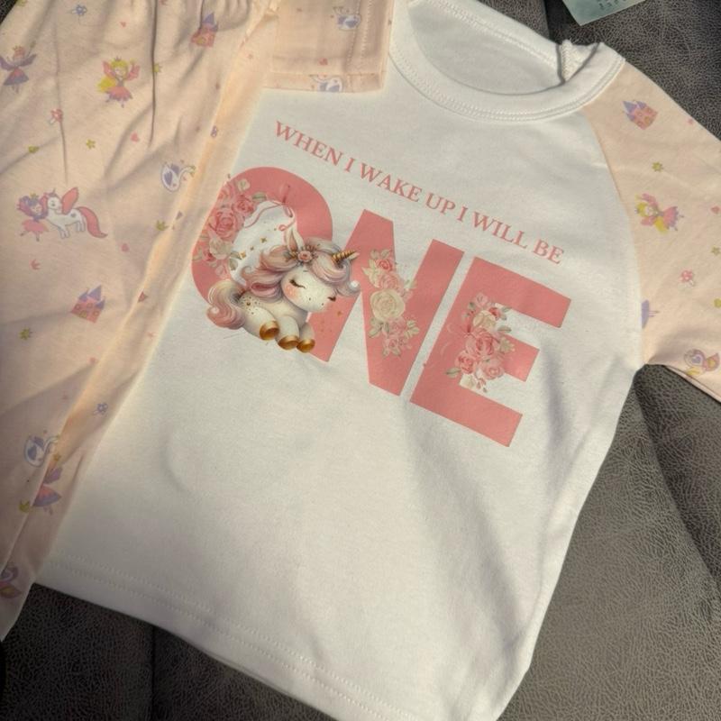 Unicorn Pyjamas 'When I Wake Up I Will Be One' with Fairy Themed Arms and Trousers for Kids. Can be personalised by leaving a note at checkout or dropping me a message once ordered