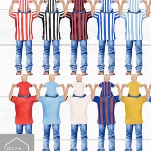 Football a4 personalised print, child and man’s shoulders, there is 4 backgrounds to choose from, 20 clothing sets, 20 hair styles/colour and 3 skin tones, light, medium and dark, you also choose what wording you Would like at the top and on the shirts