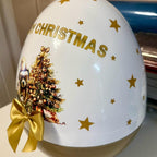 Personalised White and gold 16 inch jumbo egg perfect for filling with Christmas gifts