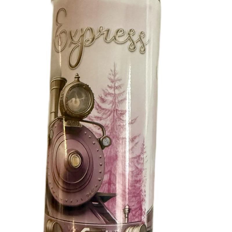 Express Train Christmas Themed Hot and Cold Drinks Tumbler with Lid and Straw Festive Design Drinkware Flasks Portable Mug Water Bottles Bottled