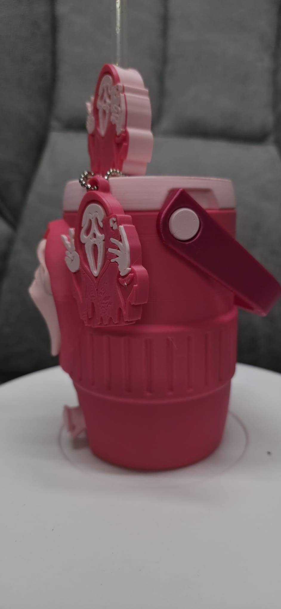 Pink Ghost Mask 3D Printed Can Cooler – 330ml