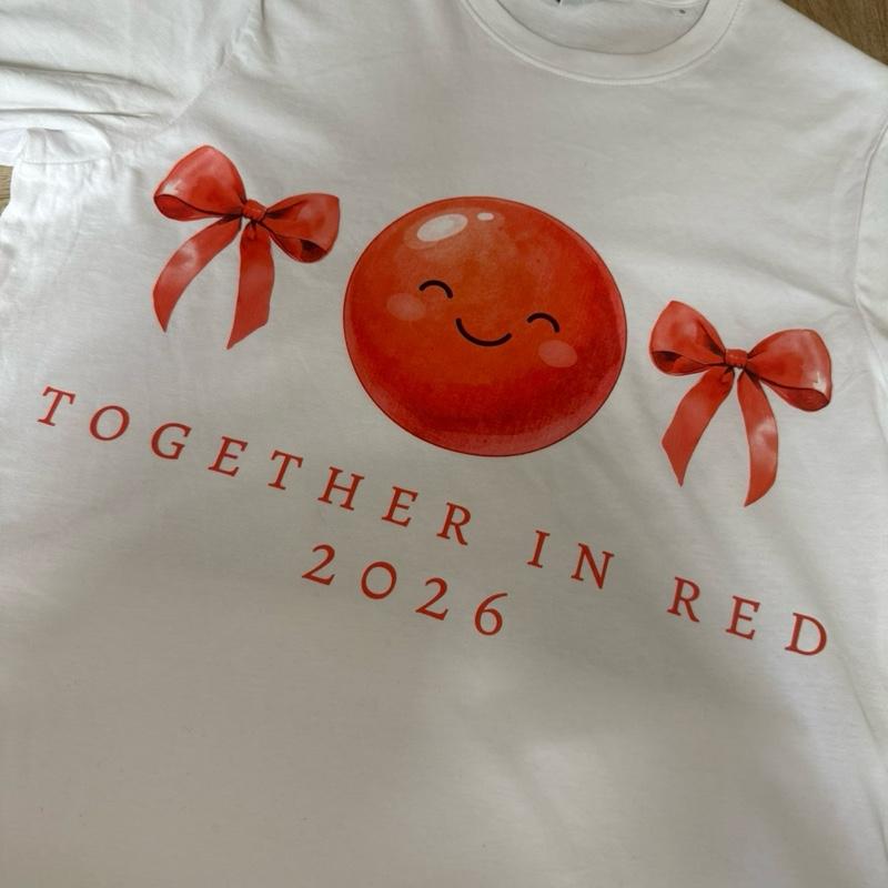 Together in Red 2026 T-Shirts with Cute Bow Design and Comfortable Fit