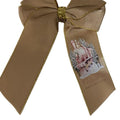 6inch Personalised Hair Bows with Sliding Clip on the Back - Gold Trim & Christmas Design