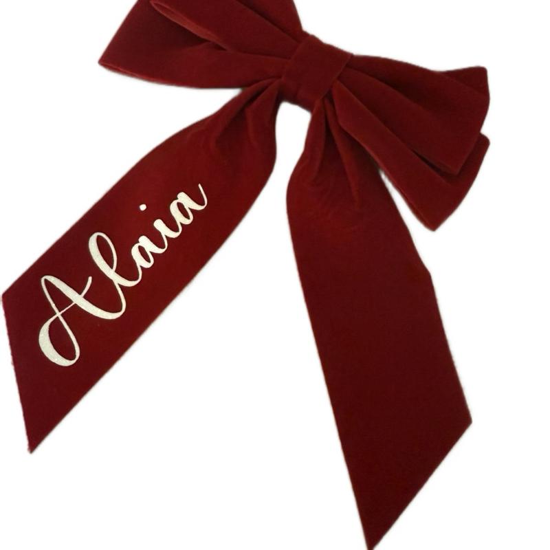 Personalised red hair clip perfect for around Christmas time to wear