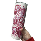 Xoxo Love Pink 20oz Tumbler with Lid and Straw - Stylish Heart Design for Everyday Use