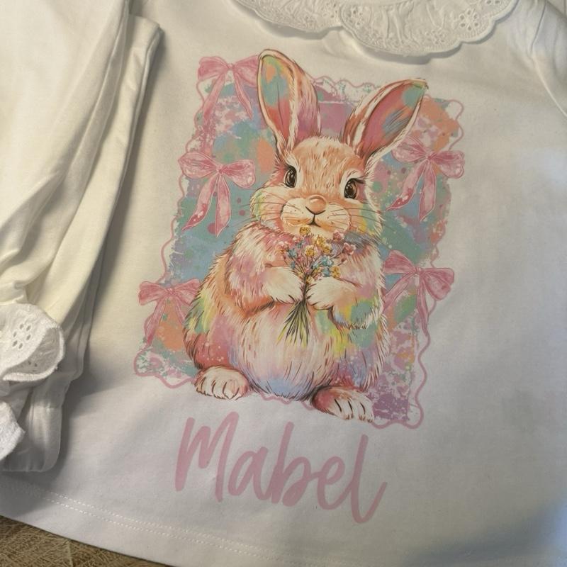 Cute bunny personalised frilly pyjamas