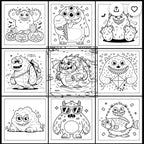 Bold and easy creepy monster colouring book