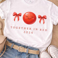 Together in Red 2026 T-Shirts with Cute Bow Design and Comfortable Fit