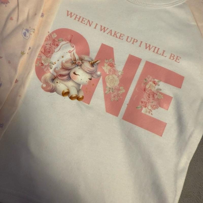 Unicorn Pyjamas 'When I Wake Up I Will Be One' with Fairy Themed Arms and Trousers for Kids. Can be personalised by leaving a note at checkout or dropping me a message once ordered